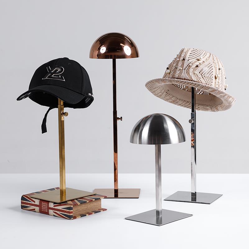 不锈钢帽子架托 托家用店铺陈列架道具帽子托 托架落地展示架帽架