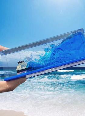 游轮流体漂流瓶办公桌面摆件永不沉没翻船泰坦尼克号黑珍珠号邮轮