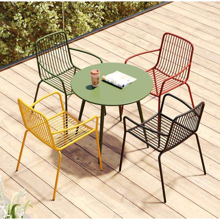 户外桌椅组合休闲桌椅锻铁奶茶店咖啡厅阳台露天庭院花园桌椅组合