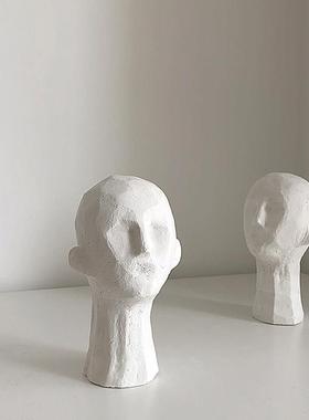 秘密卡车ins冷淡风粗糙石膏抽象人物雕塑摆件北欧民宿咖啡馆软装