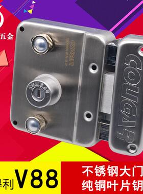 外装门锁锁大门不锈钢锁芯防盗门锁通用型老式门房门锁安得利v88