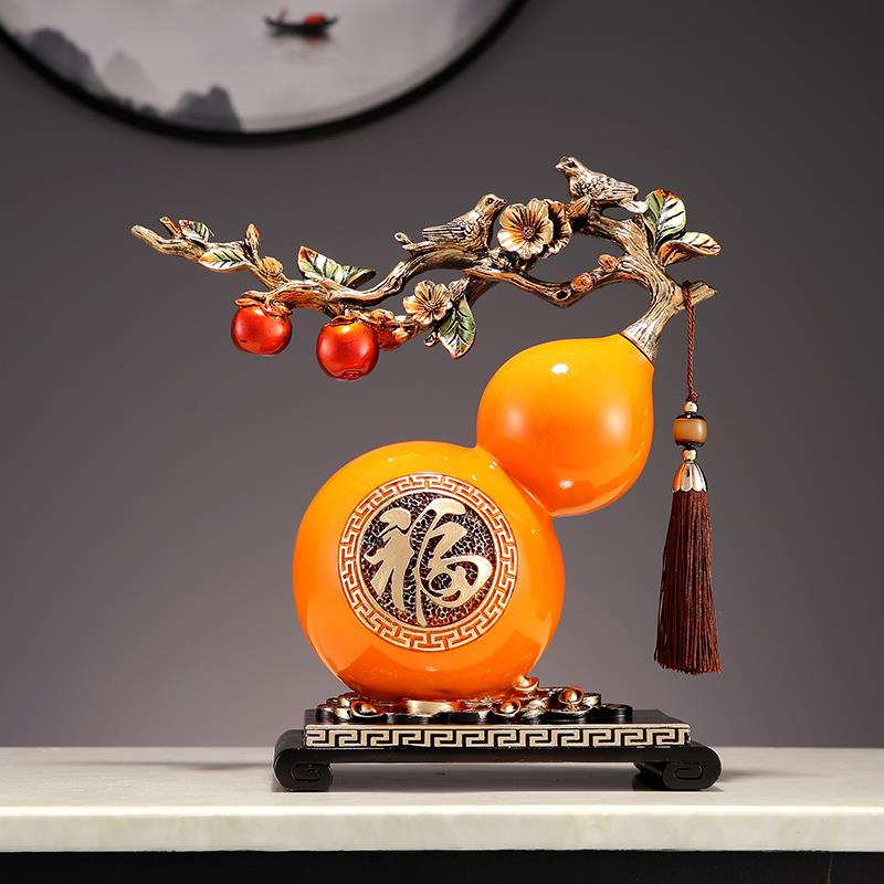 大型新中国风财富葫芦装饰品入口酒柜电视柜装饰乔迁礼品树脂工艺