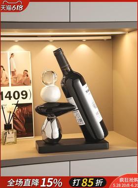 轻奢石来运转玄关餐边柜红酒架摆件家居客厅酒柜电视柜装饰品酒托