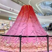 泡沫雕塑定制粉色网红火山花海网红打卡喷雾装 置户外场景布置装 饰