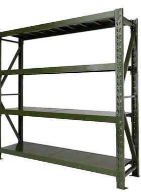 仓库军绿色物资重型货架房架家用地下储藏室轻中型营房置物架加厚