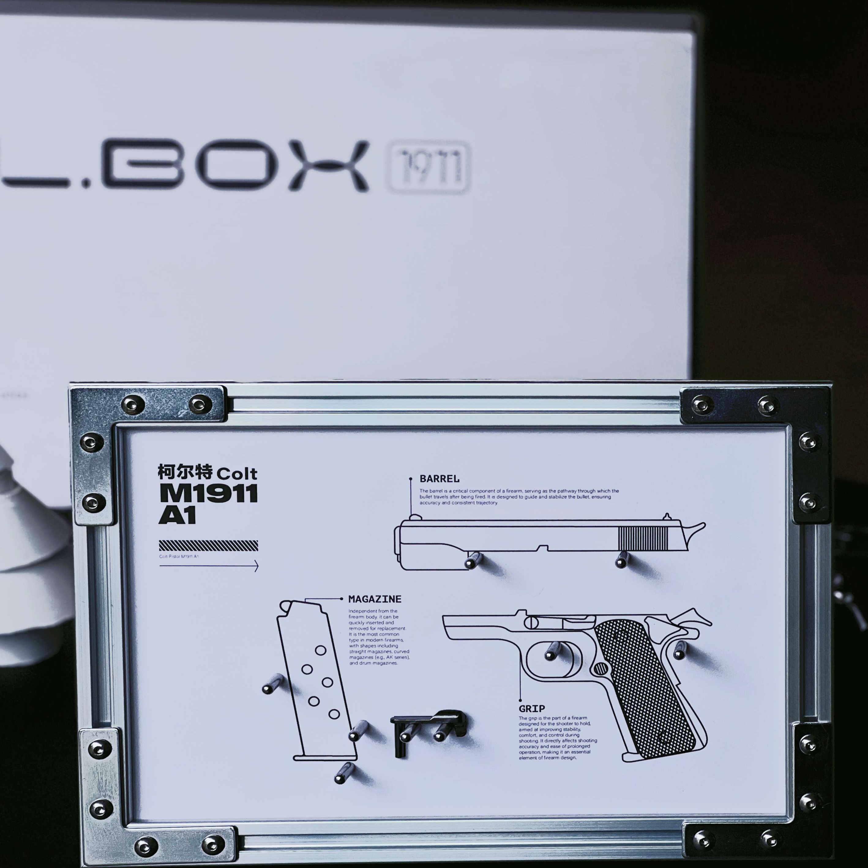 正品金属M1911复刻铝合金模型挂画可组装摆件男生装饰品生日礼物