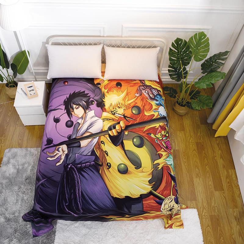 来图定制diy火影忍者床单单件鸣人佐助春季薄款宿舍单人被单学生