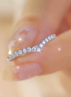 高定轻奢爆款人工培育大V排戒戒指女款时尚个性叠戴高级感04