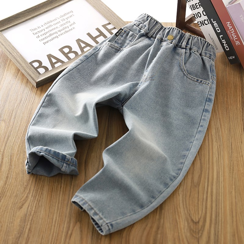 男童牛仔裤春装2025新款儿童水洗软牛仔长裤春秋童装男孩潮休闲裤