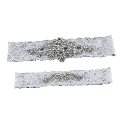 手工钉珠贴钻新娘蕾丝吊袜带婚纱配件新娘配饰