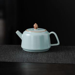 沏茶水分离复古开片可养新款 茶壶汝窑泡茶家用单壶陶瓷功夫茶日式