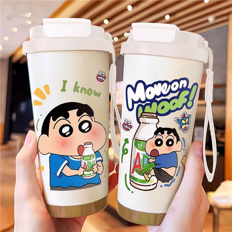 呆萌小新爆款保温杯男款女士高颜值2025新款男女学生吸管运动车载