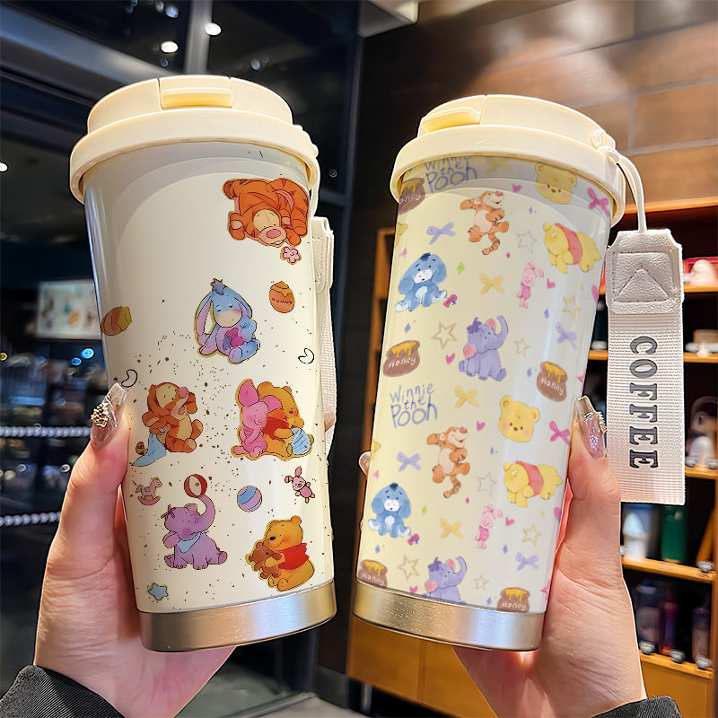 熊保温杯男款女士高颜值2025新款高颜值卡通可爱咖啡杯不锈钢大容