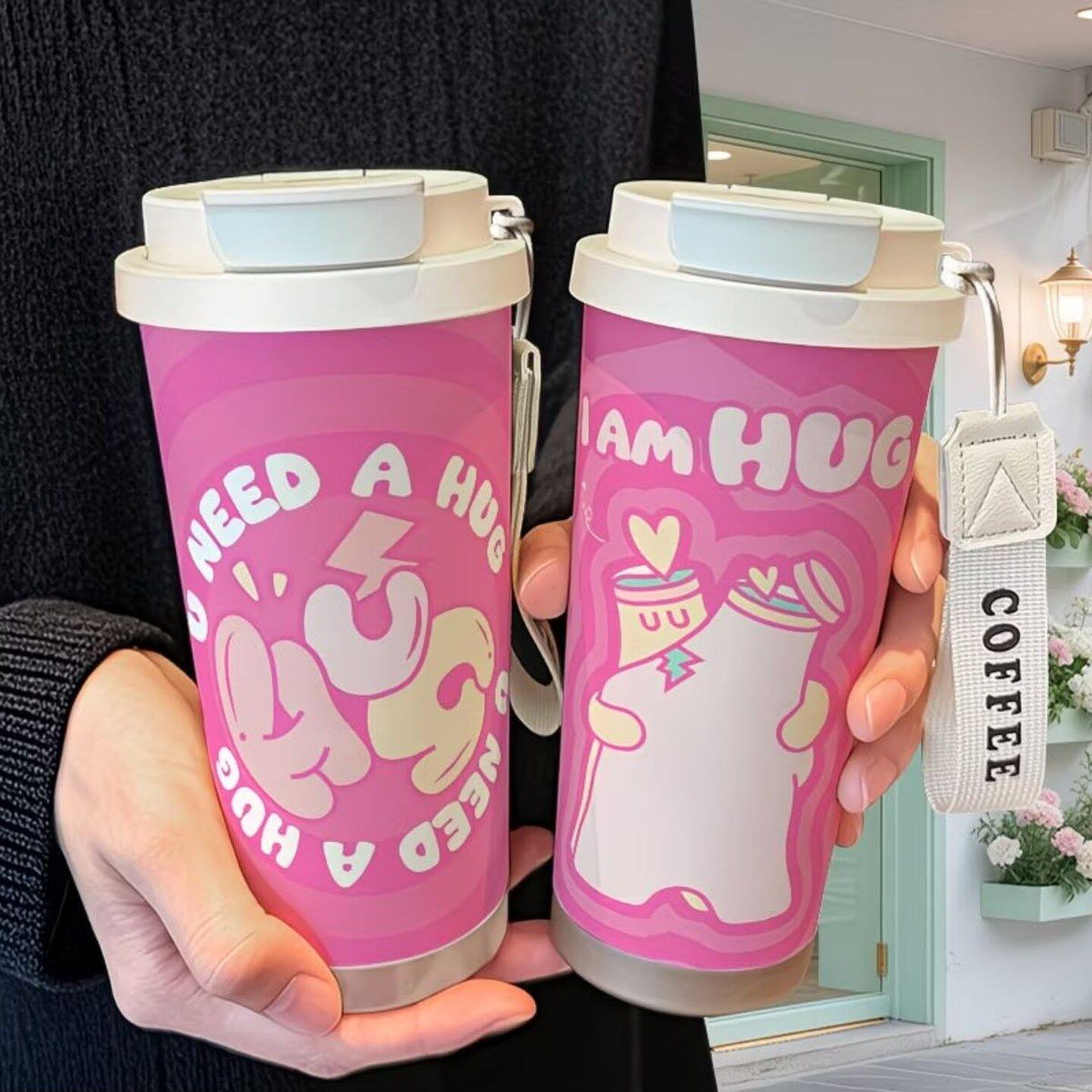 王源hug卡通周边手握保温