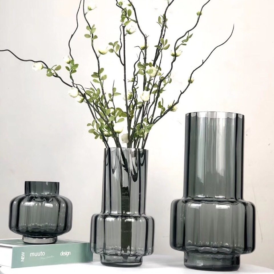 简约百搭灰色竖条纹玻璃花瓶软装饰品插花摆件工艺品花瓶批发,橡塑材料及制品,其他塑料制品,淘宝优惠券,粉丝福利购,淘宝优惠卷