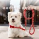 狗狗牵引绳项圈套装 手工编织遛狗绳外出防挣脱狗狗中小型犬狗绳子