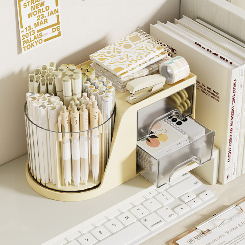 桌面旋转化妆刷收纳筒化妆品收纳盒置物架台面梳妆台口红眼影笔筒