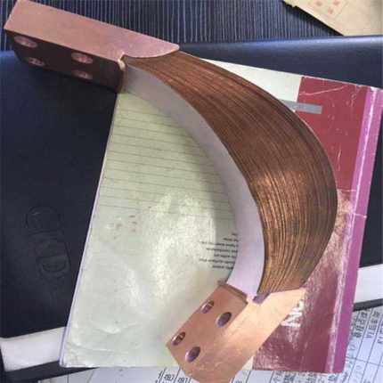 易弯曲叠加式铜排连接母线伸缩节 闪光焊纯铜皮镀锡软连接