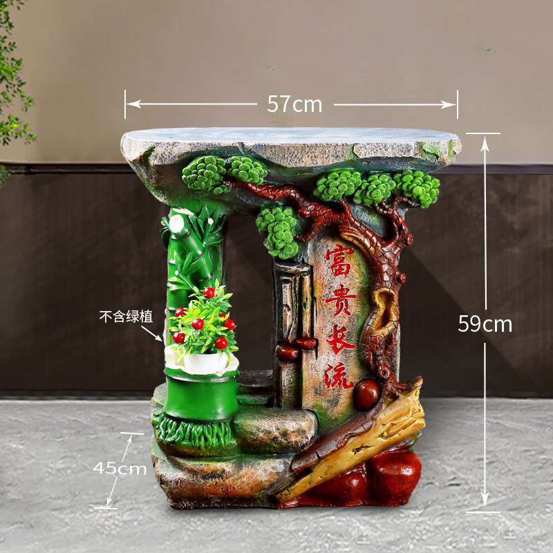 假山流水喷泉摆件鱼缸底座风水轮瀑布仿石桌工艺品树脂置物架花架