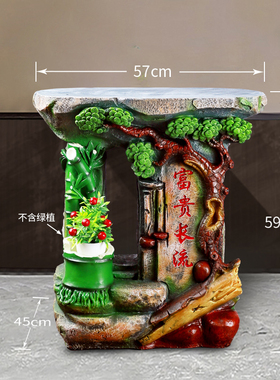 假山流水喷泉摆件鱼缸底座风水轮瀑布仿石桌工艺品树脂置物架花架