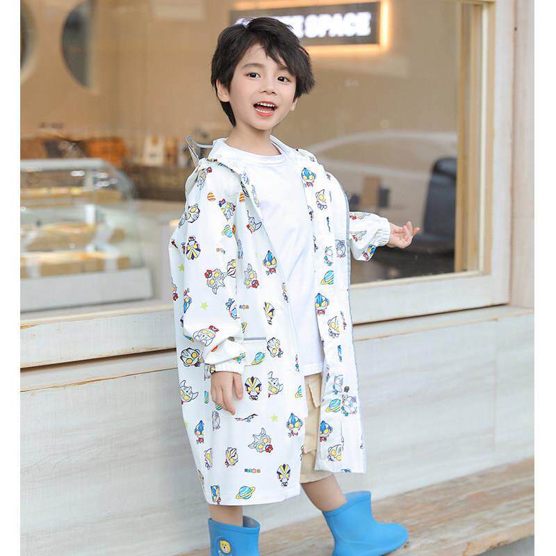 日系儿童雨衣轻薄速乾透气男女童宝宝幼儿园防水雨披小学生书包位