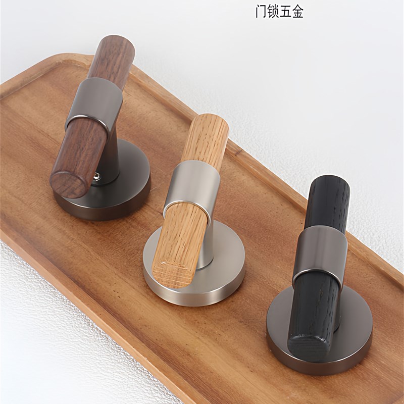 穆勒单面隐形门锁带应急钥匙孔木头把手暗装卧室内木门极简背景墙