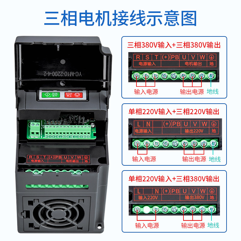 重载矢量型三相变频器220V380V异步电机通用调速750W~4000W控制器