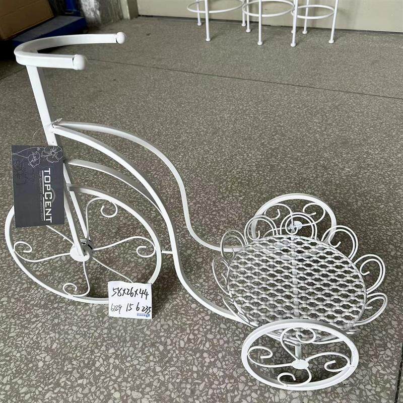 外贸 铁艺自行车花架家居装饰品花盆底座庭院阳台花园摆件装饰