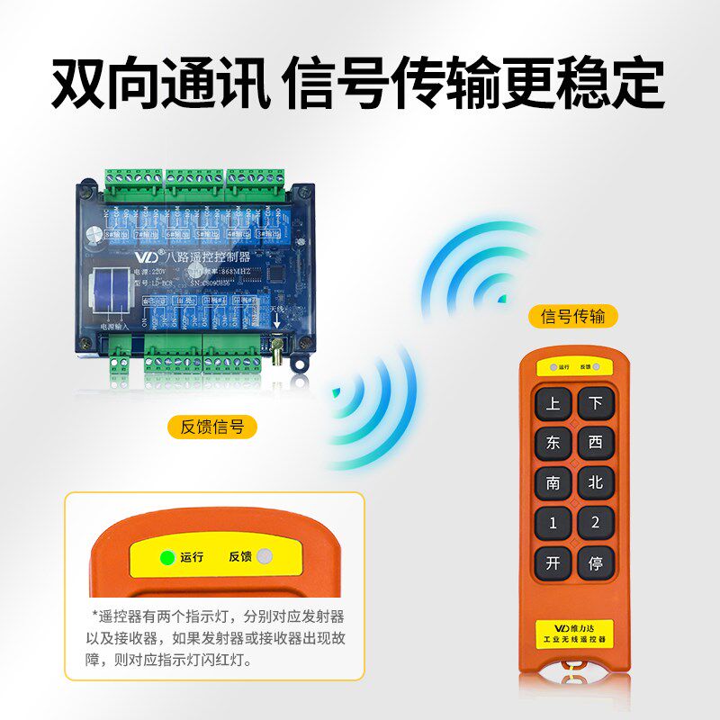 定制8路遥控器 无线 线遥控互锁开 关工业控制点动/自锁 配电