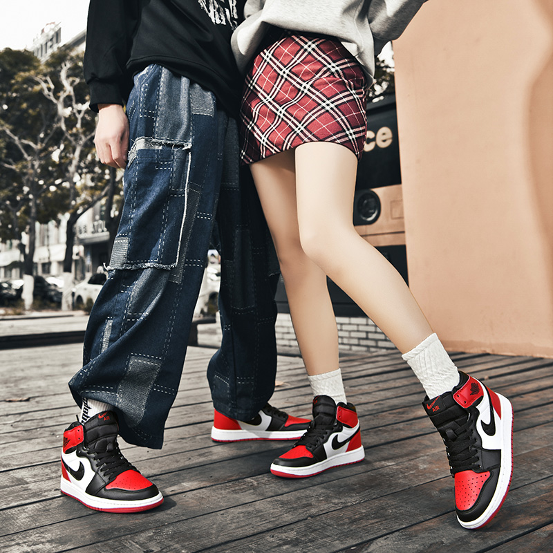 aj1男鞋高帮黑红脚趾冬季