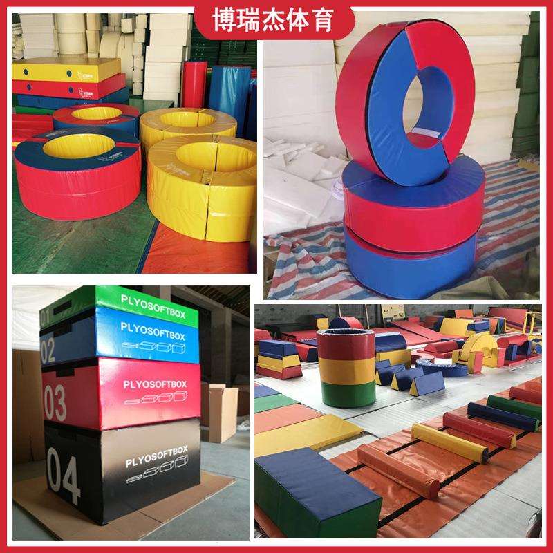 幼儿软体跳箱 儿童八角柱三节梯海绵梯形独木桥幼儿跳箱三角垫
