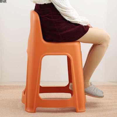 特厚塑料凳子带靠背椅加厚餐桌椅子家用成人椅子可叠放高板凳