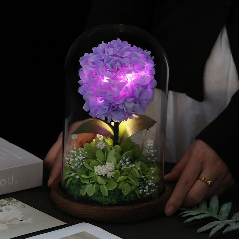 ins风轻奢爱心树永生花玻璃罩