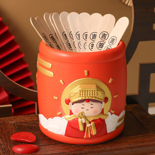 抽签桶创意妈祖文创多功能摇签筒摆件办公桌面月老抽签玄学装饰