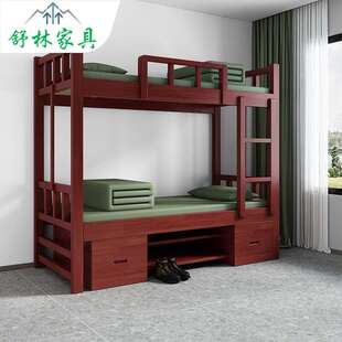 营房制式 营具工程 上下床实木床营房宿舍组合床多用途双人床铺制式