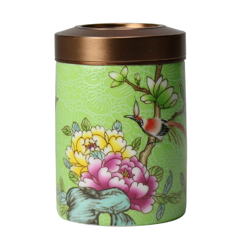 扒花迷你陶瓷小罐便携小号茶叶罐仿古花鸟珐琅彩密封罐小药罐,餐饮具,茶叶罐,淘宝优惠券,粉丝福利购,淘宝优惠卷