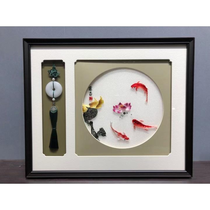 刺绣电表箱装饰画新中式遮丑神器免打孔遮挡电闸山水花鸟玉石挂画图片