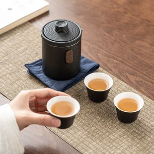 带包一壶三杯随身泡茶工具茶壶茶杯 陶瓷快客杯便携旅行茶具套装