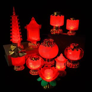 坟上灯笼上坟小灯笼正月十五清明祭祀祖先用品电子祈福灯长明灯