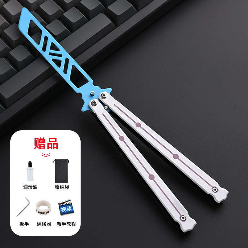 新款蝴蝶折叠刀糊蝶刀CSGO全钢材质甩刀初学者练习刀入门级训练未