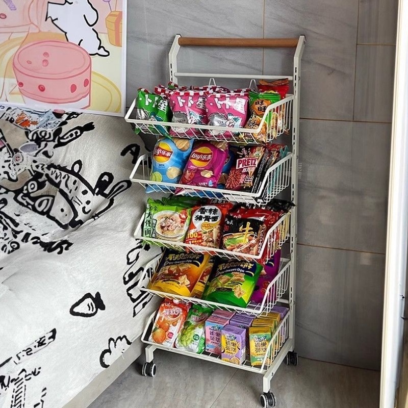 ins风菜篮置物架可移动厨房落地多层放水果蔬菜收纳筐零食小推车