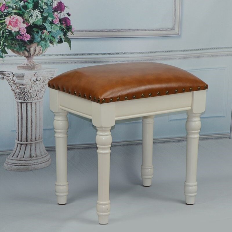 实木梳妆凳化妆凳布艺妆台椅子时尚方凳餐凳换鞋凳美甲凳琴凳