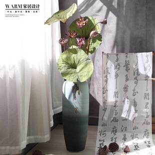 新中式莲蓬干花花束真花客厅摆设莲花高级感装饰落地花瓶禅意玄关