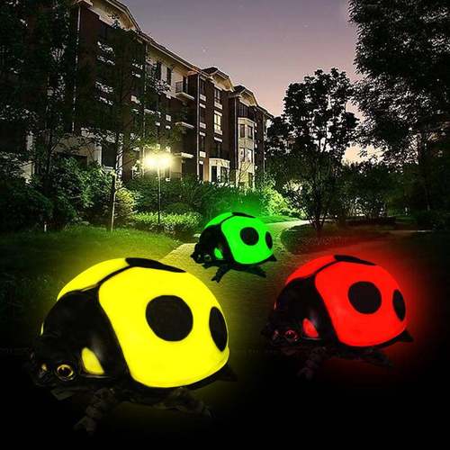 玻璃钢发光七星瓢虫仿真甲壳虫雕塑摆件公园装饰品树脂昆虫热销