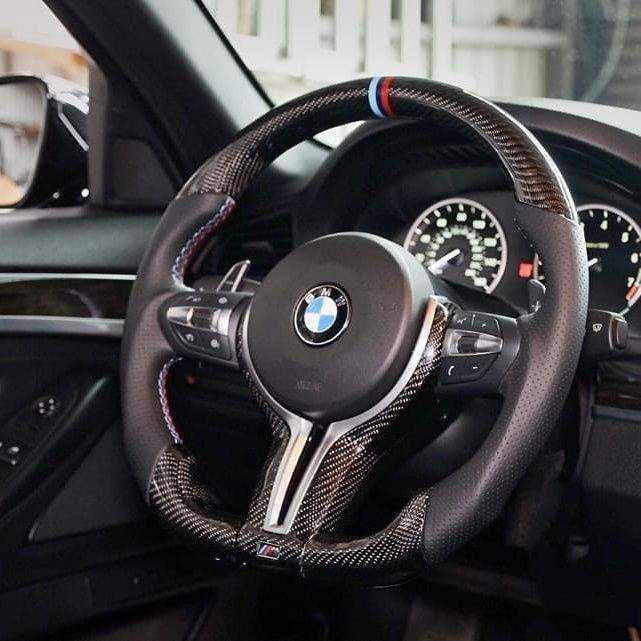 适用宝马1234567系X123456老款改新款碳纤维方向盘总成车内改装