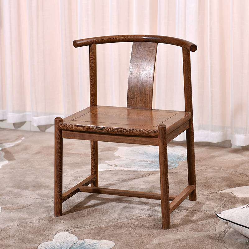 艺铭天下家具 鸡翅木靠背椅三件套 明清古典休闲椅中式实木办公椅
