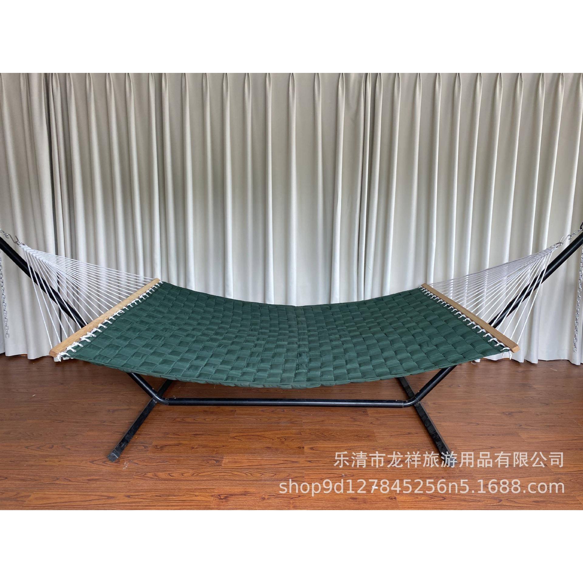 吊床深色系格子夹棉吊床户外室内休闲用品加厚耐磨带枕头