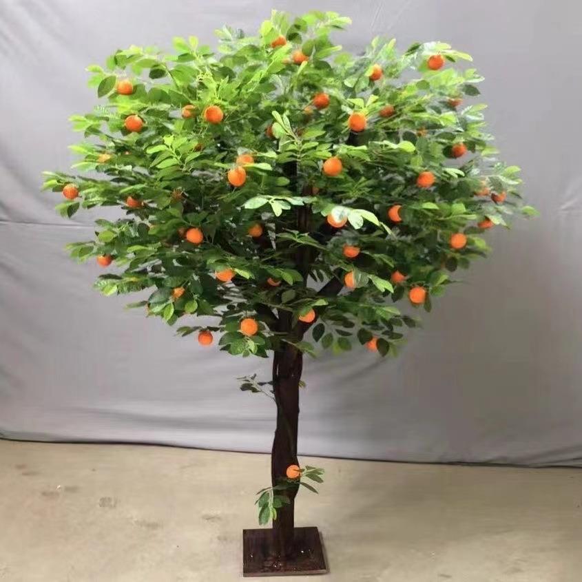 仿真桔子树假树各种仿真植物造型树客厅玄关商场
