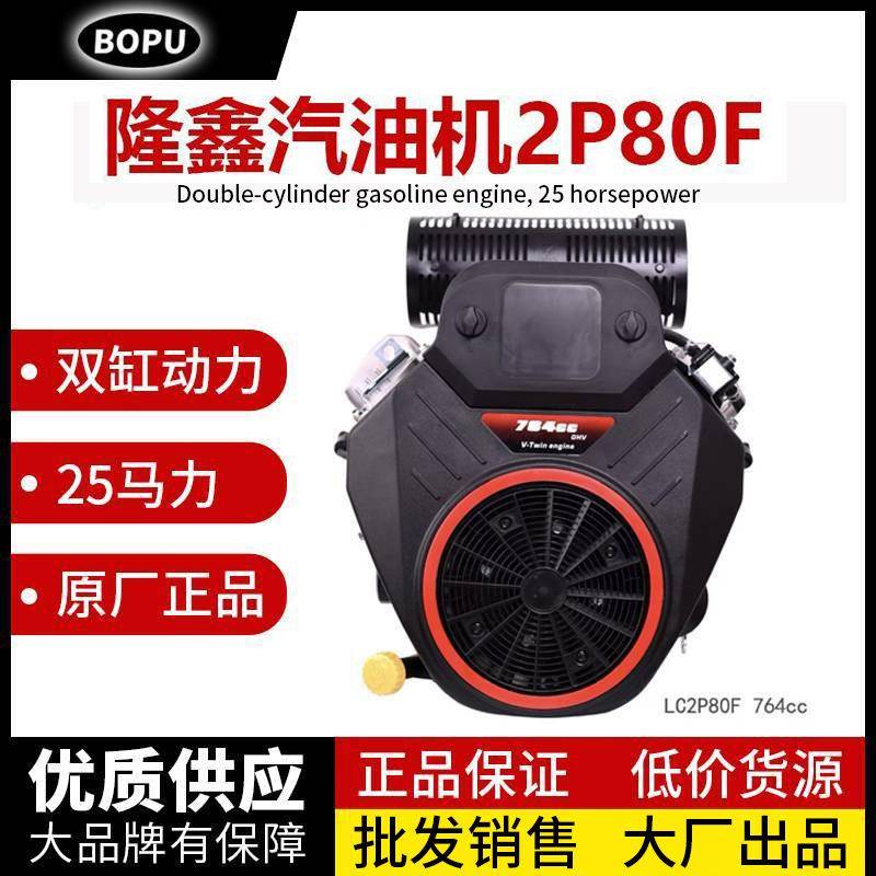隆鑫2P80F双缸25马力764cc双缸草坪车园林机械用垂直轴汽油发动机