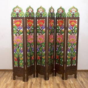 东南亚风格家具实木雕刻隔断中式折叠屏风泰国客厅玄关落地折屏